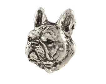French Bulldog head, dog pin, limited edition, ArtDog