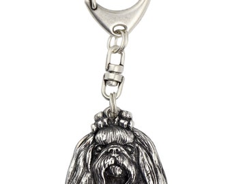 Maltese, dog keyring, keychain, limited edition, ArtDog . Dog keyring for dog lovers