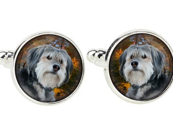 Polish Lowland SheepDog. Cufflinks for dog lovers. Photo jewellery. Men's jewellery. Handmade