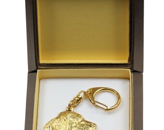 NEW, Setter, millesimal fineness 999, dog keyring, in casket, keychain, limited edition, ArtDog . Dog keyring for dog lovers