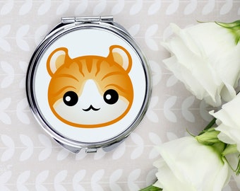 A pocket mirror with a American Curl cat. A new collection with the cute Art-Dog cat