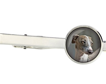 Italian Greyhound. Tie clip for dog lovers. Photo jewellery. Men's jewellery. Handmade