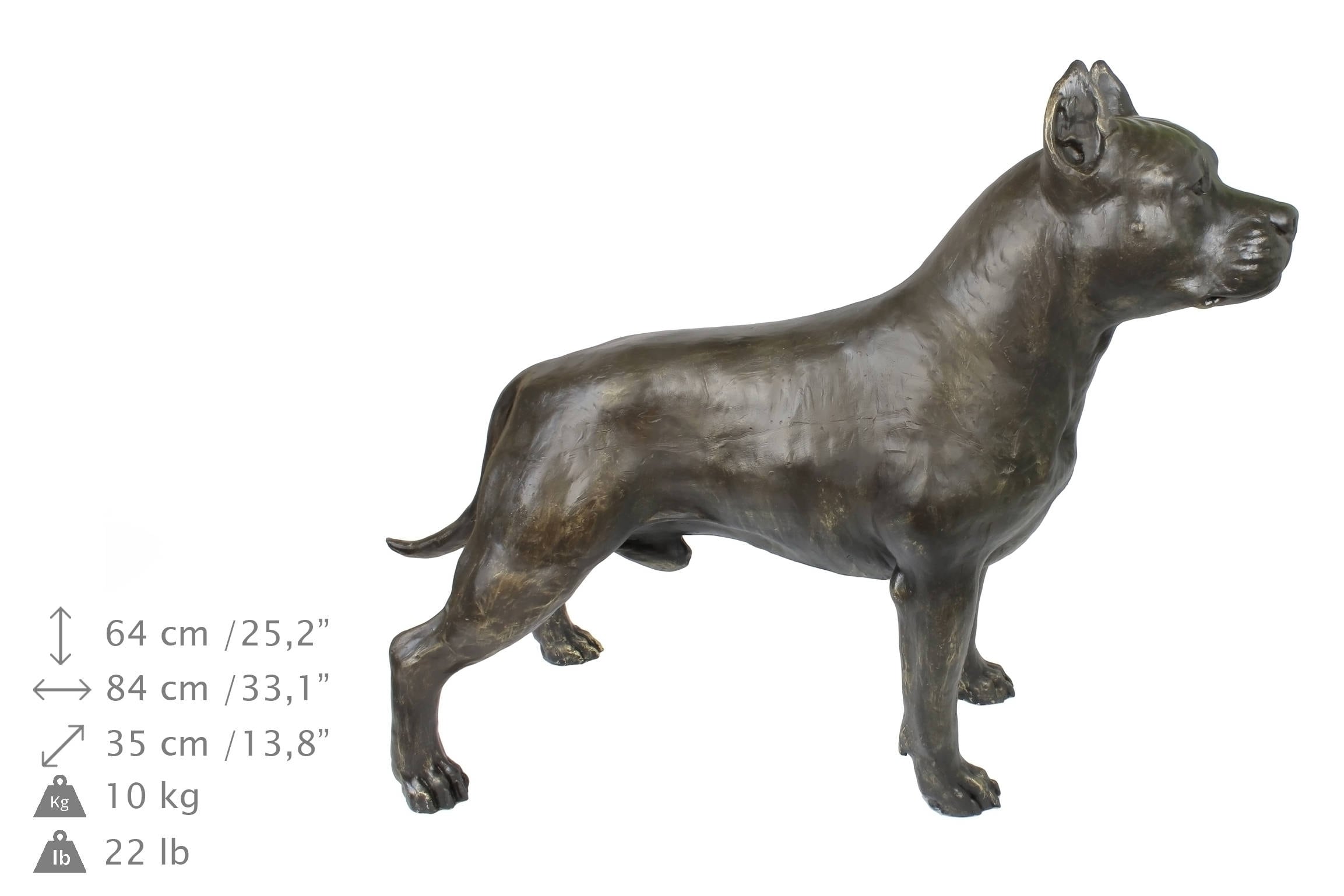 staffordshire bull terrier garden statues