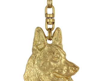 German Shepherd, millesimal fineness 999, dog keyring, keychain, limited edition, ArtDog