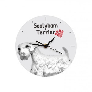 Sealyham terrier, Free standing MDF floor clock with an image of a dog.