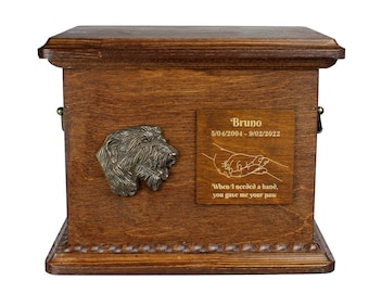 Irish Wolfhound Urn for Dog Ashes, Personalized Memorial with Relief, Pet’s Name and Quote, Custom urn for dog's ashes