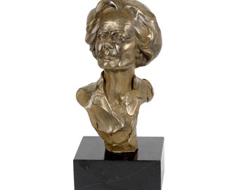 Margaret Taatcher Statue, Cold Cast Bronze Sculpture, Marble Base, Home and Office Decor, Trophy, Statuette