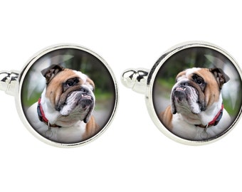 Bulldog, English Bulldog. Cufflinks for dog lovers. Photo jewellery. Men's jewellery. Handmade