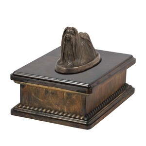 Urna exclusiva para cinzas de cachorro com estátua maltesa, ART-DOG. Novo modelo de caixa de cremação, urna personalizada.