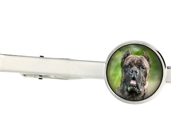 Cane Corso, Italian mastiff. Tie clip for dog lovers. Photo jewellery. Men's jewellery. Handmade