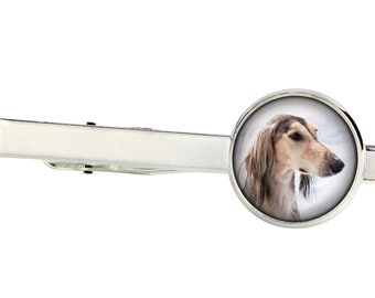 Saluki. Tie clip for dog lovers. Photo jewellery. Men's jewellery. Handmade