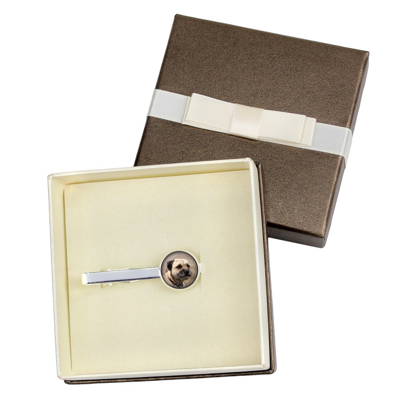 Border Terrier. Tie clip with box for dog lovers. Photo jeweller Border Terrier. Tie clip with box for dog lovers. Photo jeweller
