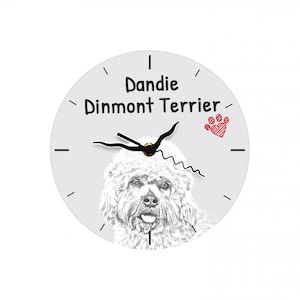 Dandie Dinmont terrier, Free standing MDF floor clock with an image of a dog.