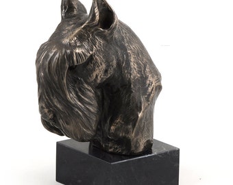 Schnauzer (cropped), dog marble statue, limited edition, ArtDog. Made of cold cast bronze. Perfect gift. Limited edition