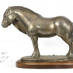 Fell ponny (mare), horse wooden base statue, limited edition, ArtDog