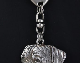 Dogue de Bordeaux, dog keyring, keychain, limited edition, ArtDog . Dog keyring for dog lovers