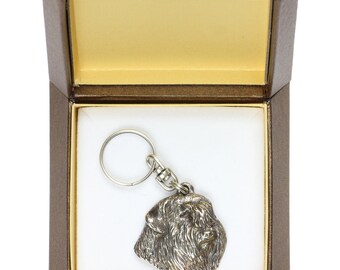 NEW, Bouvier,  Flanders Cattle Dog, dog keyring, key holder, in casket, limited edition, ArtDog . Dog keyring for dog lovers