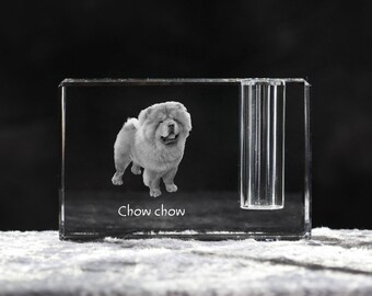 Chow chow, crystal pen holder with dog, souvenir, decoration, limited edition, Collection