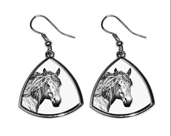 Basque Mountain Horse, collection of earrings with images of purebred horses, unique gift. Collection!