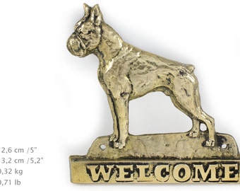 Boxer (cropped), dog welcome, hanging decoration, limited edition, ArtDog