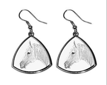 Boulonnais, collection of earrings with images of purebred horses, unique gift. Collection!