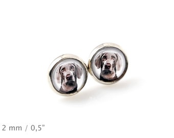 Weimaraner. Pet in your ear. Earrings. Photojewelry. Handmade.