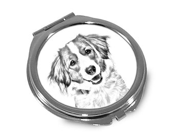 Kooikerhondje - Pocket mirror with the image of a dog.