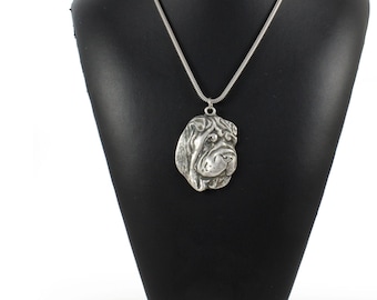 NEW, Shar-Pei, Chinese Shar-Pei, dog necklace, silver cord 925, limited edition, ArtDog