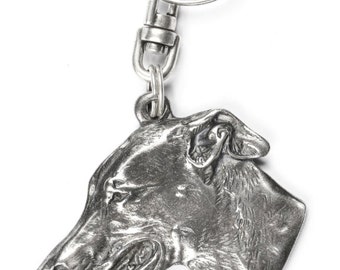 NEW, Grey Hound, English Greyhound, dog keyring, key holder, limited edition, ArtDog . Dog keyring for dog lovers