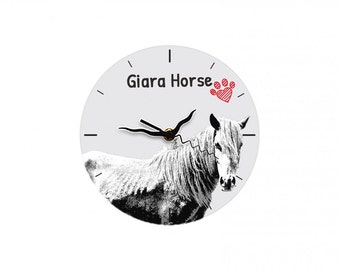 Giara horse, Free standing MDF floor clock with an image of a horse.