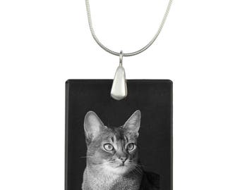 Abyssinian cat,  cat Crystal Pendant, SIlver Necklace 925, High Quality, Exceptional Gift, Collection!