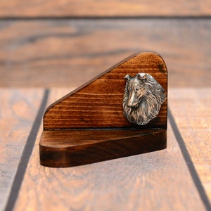 Collie- Kerzenständer aus Holz mit Hound , Souvenir, Dekoration, limitierte Auflage, ArtDog