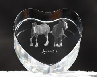 Clydesdale, crystal heart with horse, souvenir, decoration, limited edition, Collection