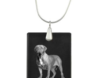French Mastiff, Dog Crystal Pendant, SIlver Necklace 925, High Quality, Exceptional Gift, Collection!