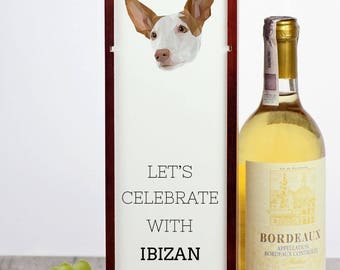 Let’s celebrate with Ibizan Hound . A wine box with the geometric dog