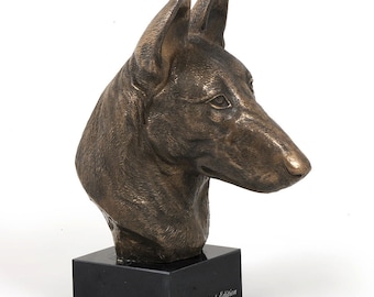 Malinois, dog marble statue, limited edition, ArtDog. Made of cold cast bronze. Solid, perfect gift. Limited edition.