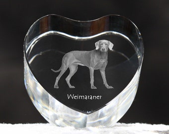 Weimaraner, crystal heart with dog, souvenir, decoration, limited edition, Collection