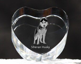 Siberian Husky, crystal heart with dog, souvenir, decoration, limited edition, Collection