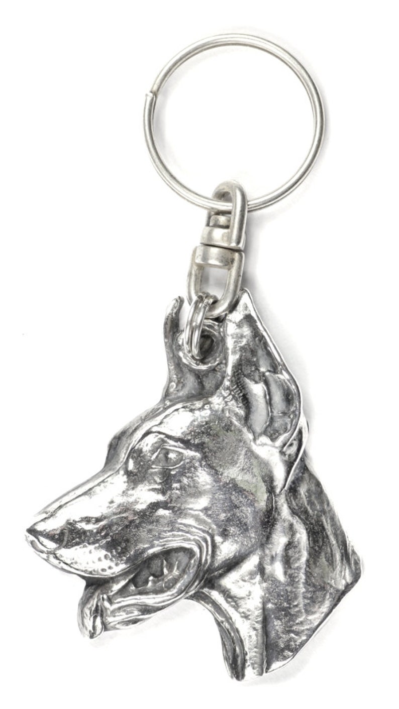 NEW, Doberman Pinscher, dog keyring, key holder, in casket, limited edition, ArtDog . Dog keyring for dog lovers image 4