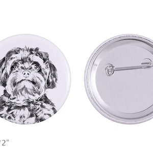 Buttons with a dog -Bolonka