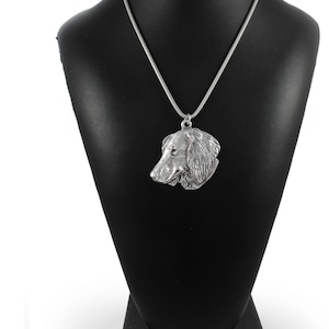 NEW, Teckel (longhaired), dog necklace, silver cord 925, limited edition, ArtDog