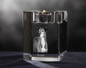 Sloughi - crystal candlestick with dog, souvenir, decoration, limited edition, Collection