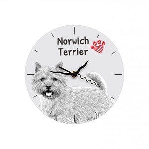 Norwich Terrier, Free standing MDF floor clock with an image of a dog.