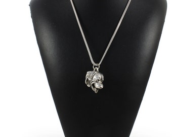 NEW, Rottweiler (tongue), dog necklace, silver chain 925, limited edition, ArtDog