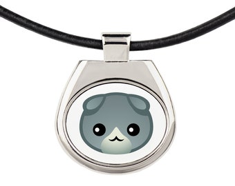 A necklace with a Scottish Fold. A new collection with the cute Art-Dog cat