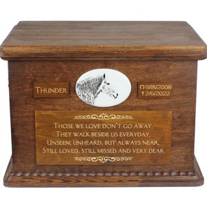 Percheron grote urn voor paardenas, gepersonaliseerd gedenkteken met foto, aangepaste paardenurn, paardengedenkteken, grote urn voor paard