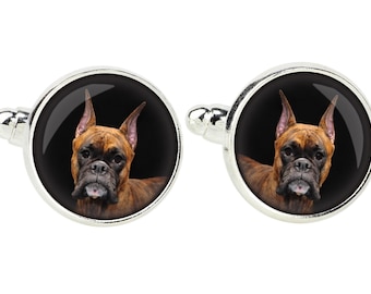 Boxer. Cufflinks for dog lovers. Photo jewellery. Men's jewellery. Handmade