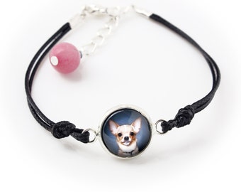 Chihuahua smooth haired. Bracelet for people who love dogs. Photojewelry. Handmade.