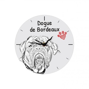 French Mastiff, Free standing MDF floor clock with an image of a dog.