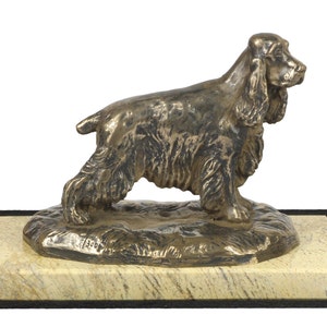 English Cocker Spaniel , dog sand marble base statue, limited edition, ArtDog. Made of cold cast bronze. Perfect gift. Limited edition